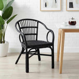 Stacking Chair Black 58 x 60 x 81 cm Rattan 42033215