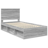 Bed Frame Grey Sonoma 100 x 200 cm Solid Pine Wood 3411051