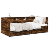 ZNTS Daybed with Drawers without Mattress Smoked Oak 90x190 cm Single 3280857