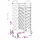 Tray Trolley with 32 GN Containers 75x55x162.5 cm Stainless Steel 4108072