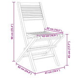 Folding Garden Chair Set of 4 Teak Brown Solid Teak Wood Standard 3155064