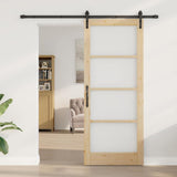 Sliding Door ORKDAL Natural and Black 86 x 211 cm 3331865