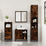 3 Piece Bathroom Furniture Set Smoked Oak Engineered Wood 3301027