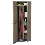 Garden Storage Cabinet Brown 65x45x172 cm PP Wood Look 151241