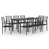 Dining Set Black Glass Large Seats Many Garden Dining Set 3060266