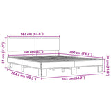 Bed Frame without Mattress Grey Sonoma 160x200 cm 3280185