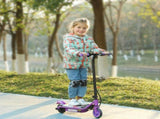 Electric Scooter for Kids Aged 6-14 Years, with Colourful Lights, Purple T3398P349461