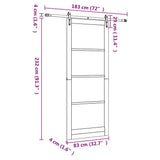 Sliding Door White 83 x 232 cm Solid Pine Wood and Glass 3332338