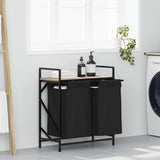 Laundry Basket 2 Compartments with Shelf Sonoma Oak 859066