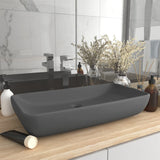 Luxury Basin Rectangular Matt Dark Grey 71x38 cm Ceramic 146961