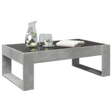 ZNTS Coffee Table with Infinity LED Concrete Grey 90x53x30 cm 847640