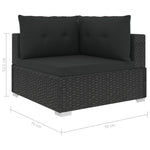 6 Piece Garden Lounge Set with Cushions Poly Rattan Black 46745