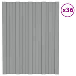 ZNTS Roof Panels 36 pcs Galvanised Steel Grey 60x45 cm 317190