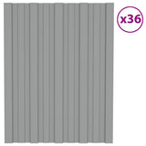 ZNTS Roof Panels 36 pcs Galvanised Steel Grey 60x45 cm 317190