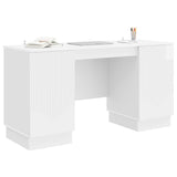 Desk High Gloss White 142.5 x 50 x 75 cm Engineered Wood 3414625
