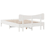 Bed Frame without Mattress White 120x200 cm Solid Wood Pine 3328236