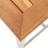 Outdoor Bar Stool Set of 4 Teak look Solid Acacia Wood Durable 46507
