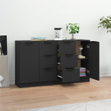 Sideboards 2 pcs Black 60x30x70 cm Engineered Wood 3115789