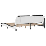 Bed Frame with LED without Mattress "Zadar" White and Black 200x200 cm 3214137