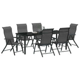 Garden Dining Set 7 pcs Grey Powder-Coated Steel 3379280