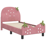 Toddler Bed Frame with Headboard Pink 70 x 140 cm Velvet 42011074