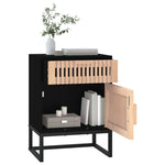 ZNTS Bedside Cabinet Black 40x30x55.5 cm Engineered Wood&Iron 352093