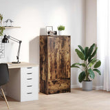 Cabinet with Drawer Smoked Oak 55.5x34x119.5 cm Engineered Wood 861647