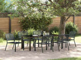 Garden Dining Set 7 pcs Anthracite Powder-Coated Steel 3379307