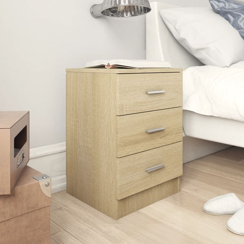 ZNTS Bedside Cabinets 2 pcs Sonoma Oak 38x35x56 cm Engineered Wood 800457