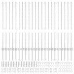 Fence Posts Height Adjustable Manual 44 pcs Silver 140 cm Steel 3335954