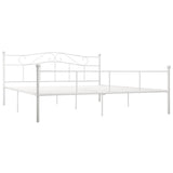 284521 Bed Frame without Mattress White Metal 180x200 cm Super King