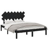 Bed Frame without Mattress Black 140x190 cm Solid Wood 3104852