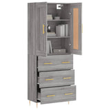 Highboard Grey Sonoma 69.5x34x180 cm Engineered Wood 3199743