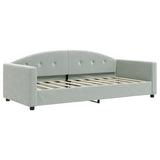 Daybed with Trundle&Drawers without Mattress Light Grey 90x190 cm 3197395