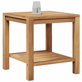 Coffee Table with Storage Brown 45 x 45 x 45 cm Solid Teak Wood 42002305