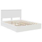 Storage Bed with Headboard White 150 x 200 cm Engineered Wood 3411194