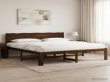 Double Bed Frame with Headboard ROSTOCK Dark Brown 200 x 200 cm 3405458
