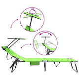 Folding Sun Lounger Folding Green 190 x 57 x 81 cm Oxford 42003132