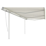 ZNTS Manual Retractable Awning with Posts 6x3.5 m Cream 3070077