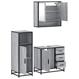 3 Piece Bathroom Furniture Set Grey Sonoma Engineered Wood 3300988