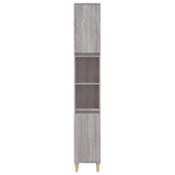 Bathroom Cabinet Grey Sonoma 30x30x190 cm Engineered Wood 819794