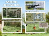 Walk-in Chicken Run w/ Cover, Feeding Door, Hanging Feeder, Perch, for 12-18 Poultry T3398P551674