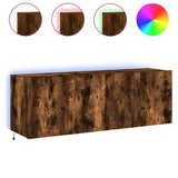 TV Wall Cabinets with LED Lights 2 pcs Smoked Oak 60x35x41 cm 837311
