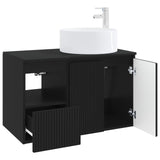 Bathroom Furniture Set 2 pcs Black Engineered Wood 3404105