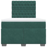 Box Spring Bed with Mattress Dark Green 120x200 cm Velvet 3290891