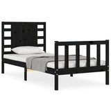 Bed Frame without Mattress Black 100x200 cm Solid Wood Pine 3192810