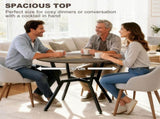 Dining Table, Round Kitchen Table with Black Legs, Anti-slip Foot Pads for Living Room, Dining Room T3398P423562