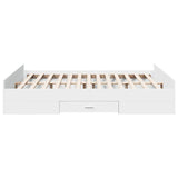 Bed Frame White Engineered wood Double Bed Bed Frame 3280279