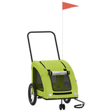 Pet Bike Trailer Green Oxford Fabric and Iron 93983
