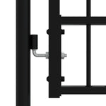 ZNTS Fence Gate with Spear Top Black 406x151 cm Powder-coated Steel 151100